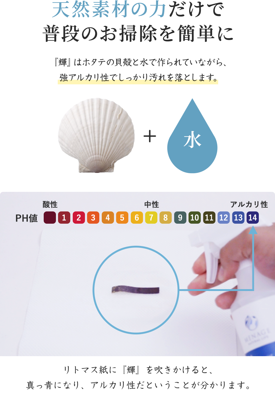 天然素材の力だけで普段のお掃除を簡単に